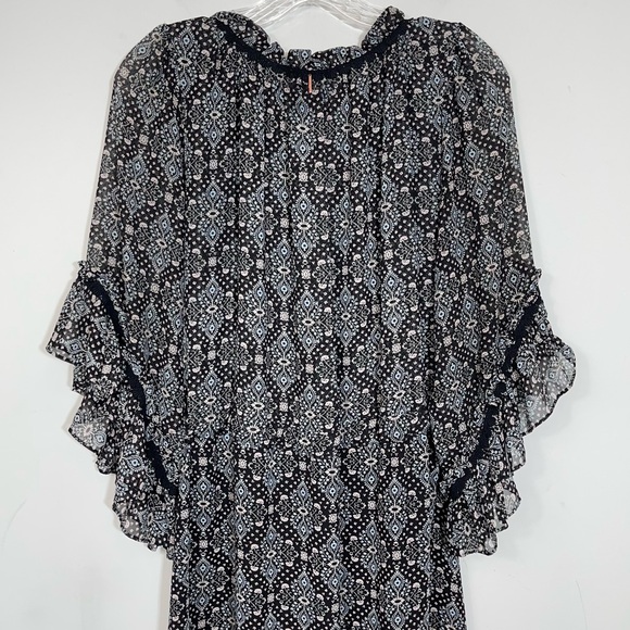 MISA Los Angeles Marcele Midi Dress S Paisley Floral Ruffle Sleeve Boho Peasant - Picture 8 of 16